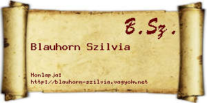 Blauhorn Szilvia névjegykártya